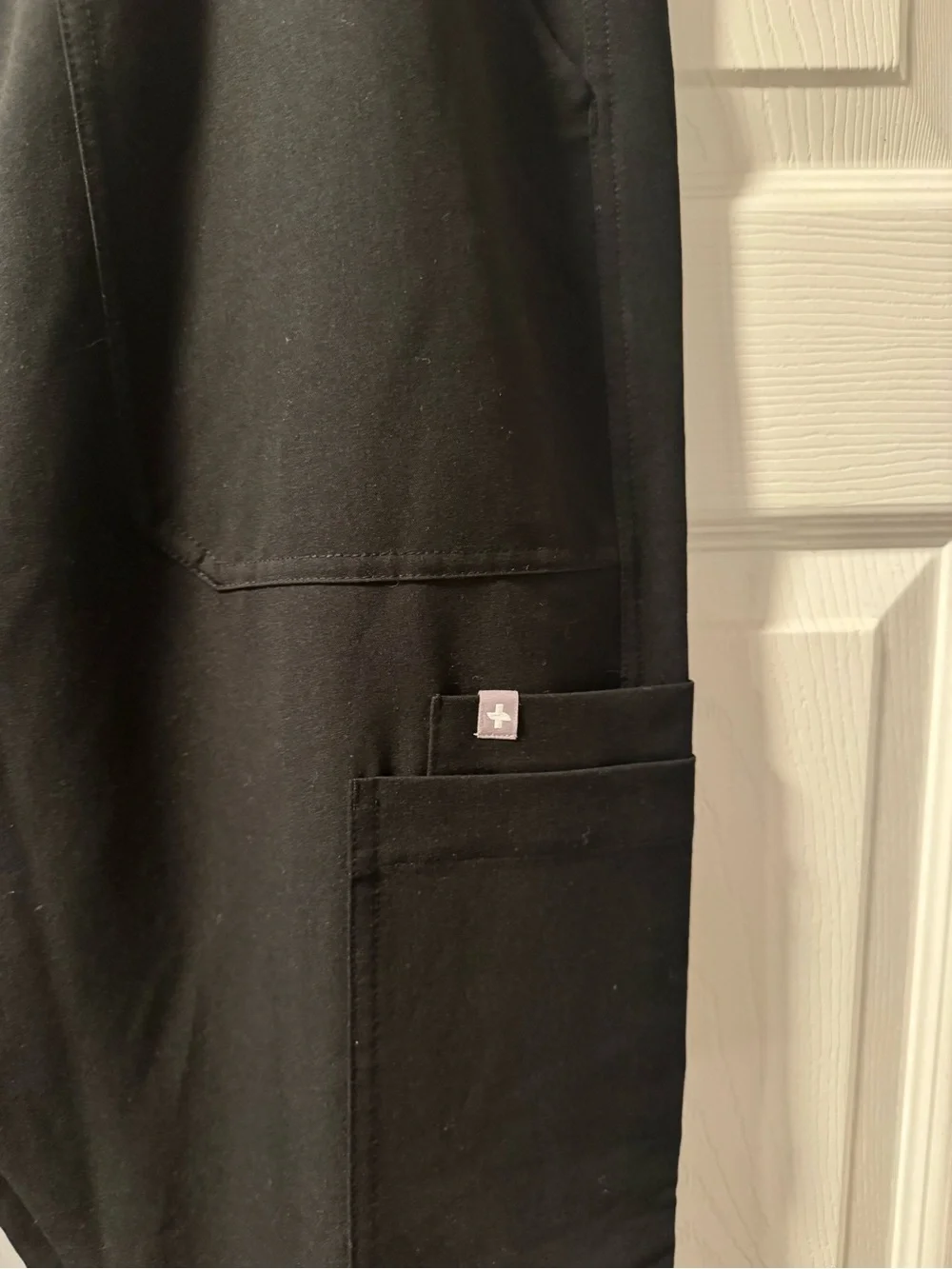 Figs Men's Black Cairo Scrub Pants with Gray Drawstring
